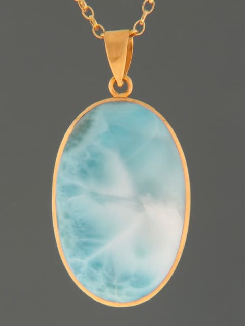 Larimar Pendant - Gold Vermeil