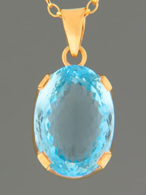 Blue Topaz Pendant - Gold Vermeil