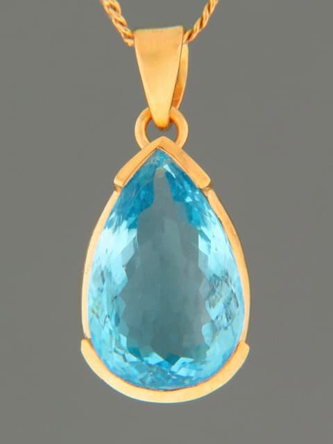 Blue Topaz Pendant - Gold Vermeil