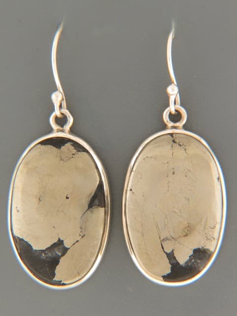 Pyrite Earrings - Sterling Silver