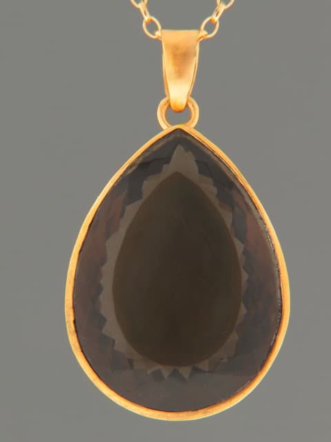 Smokey Quartz Pendant - Gold Vermeil