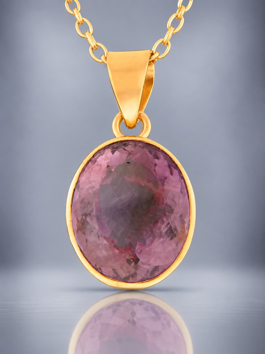 Amethyst cabochon pendant