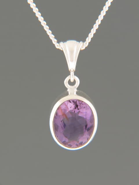 Amethyst Pendant - Sterling Silver