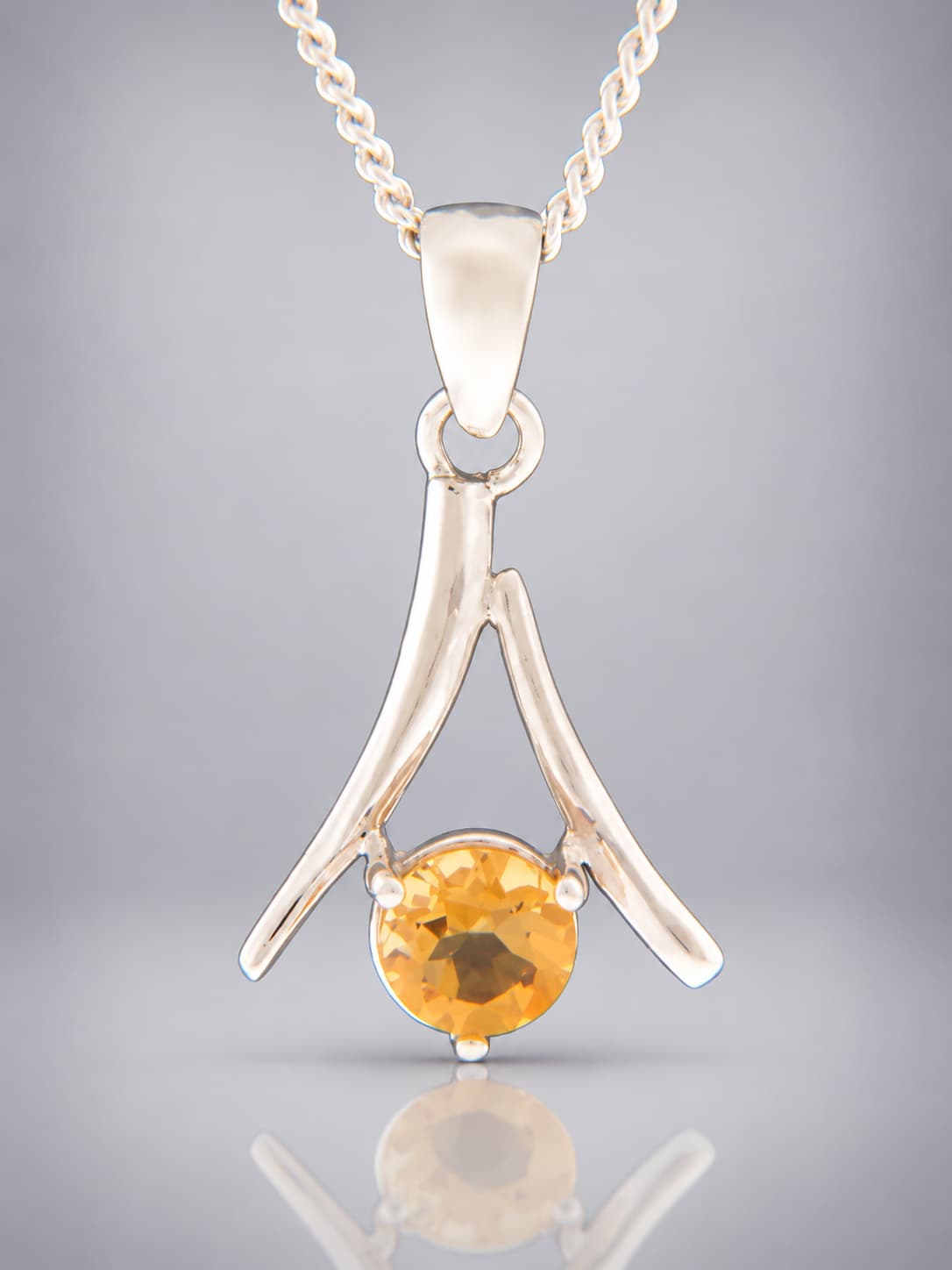 Citrine Pendant - Sterling Silver