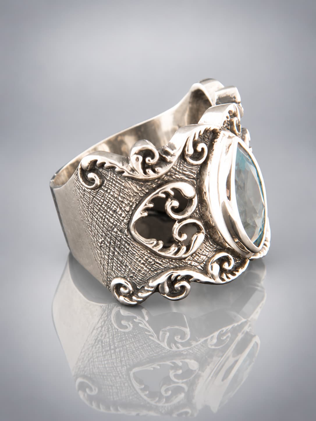 Blue Topaz Ring - Sterling Silver - BT112R