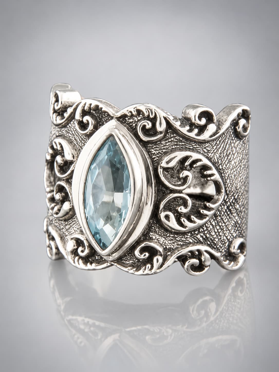 Blue Topaz Ring - Sterling Silver