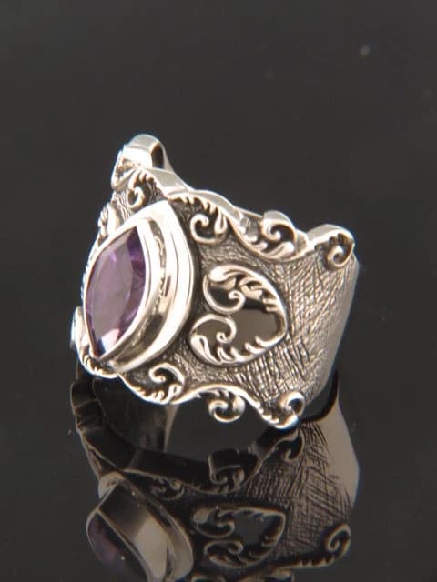Amethyst Ring - Sterling Silver