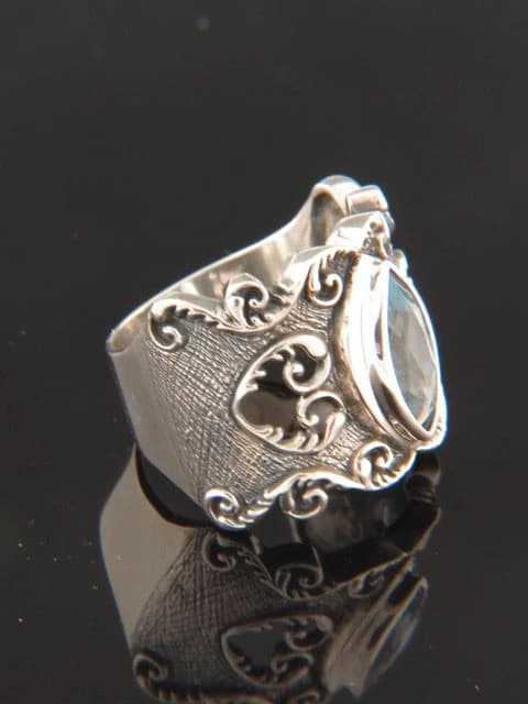 Blue Topaz Ring - Sterling Silver