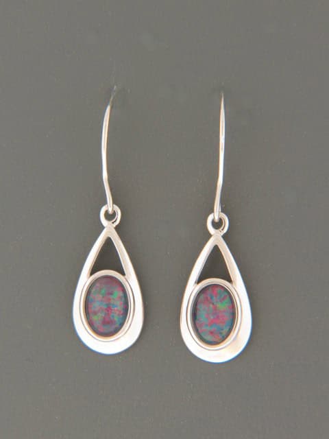 Opal Earrings - Sterling Silver