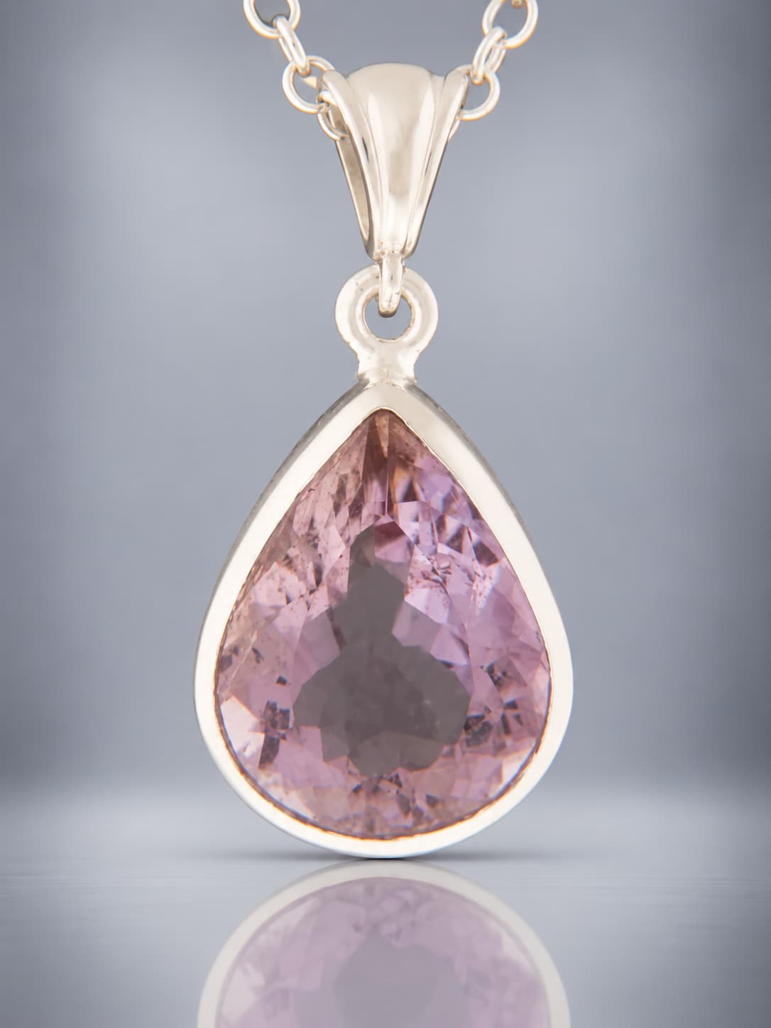 Faceted Amethyst sterling Silver Pendant