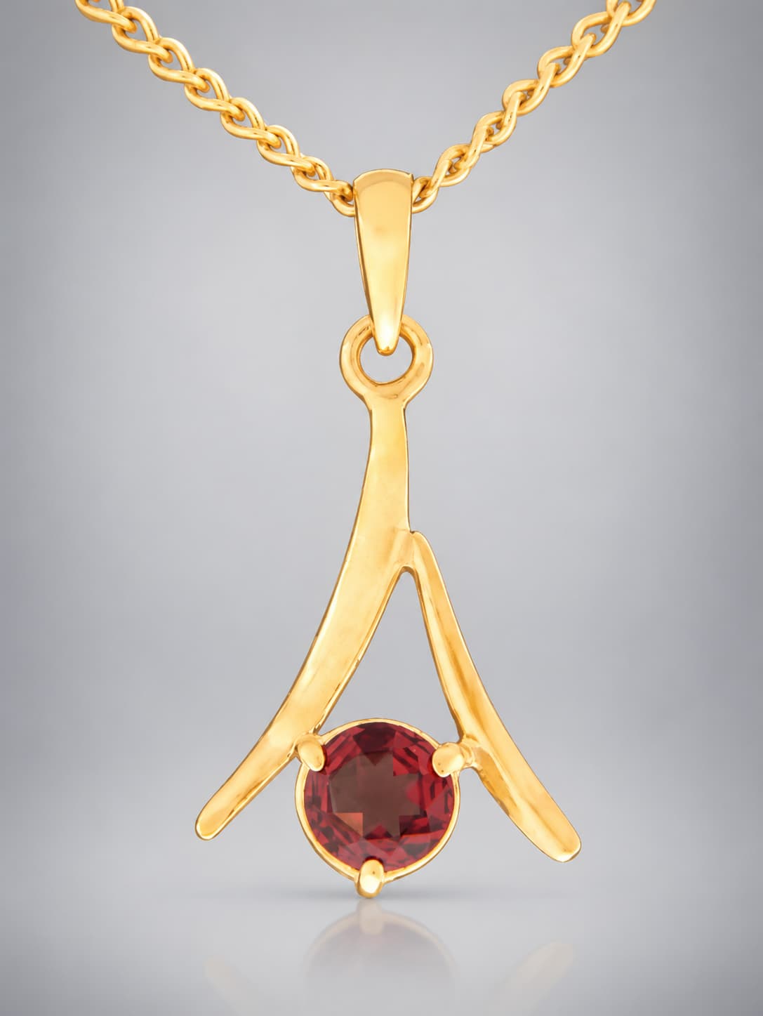 Garnet Pendant - Gold Vermeil
