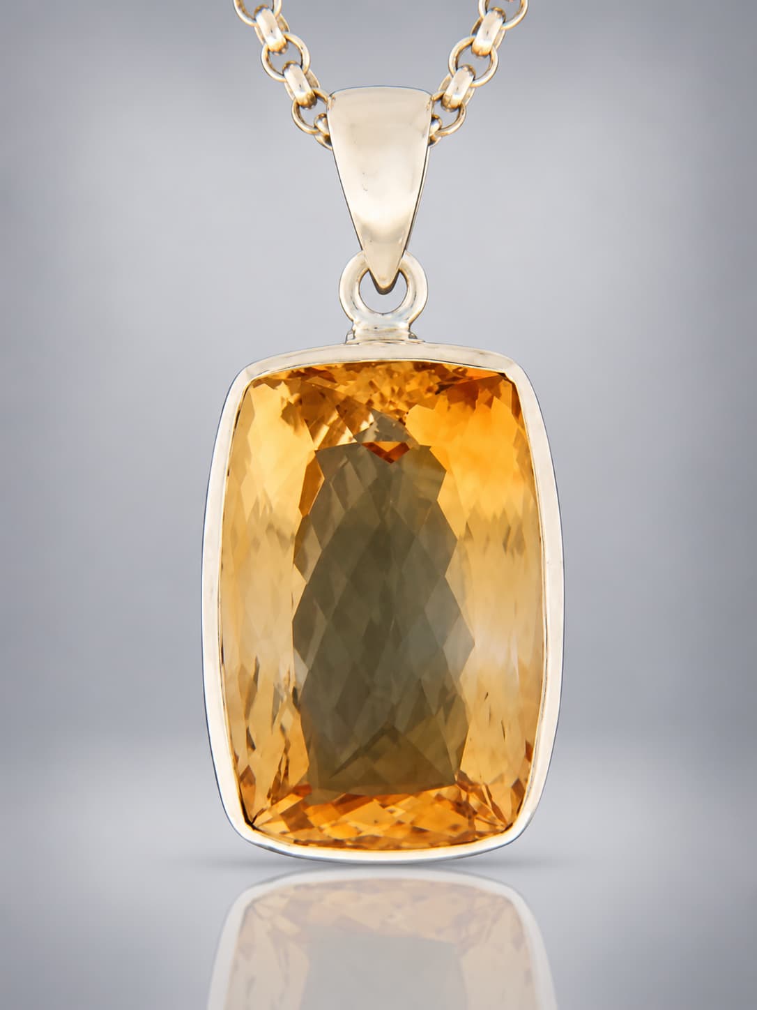 Citrine Pendant - Sterling Silver