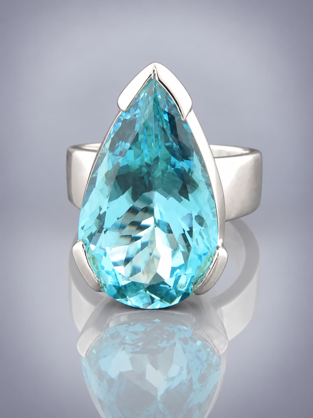 Blue Topaz Ring - Sterling Silver