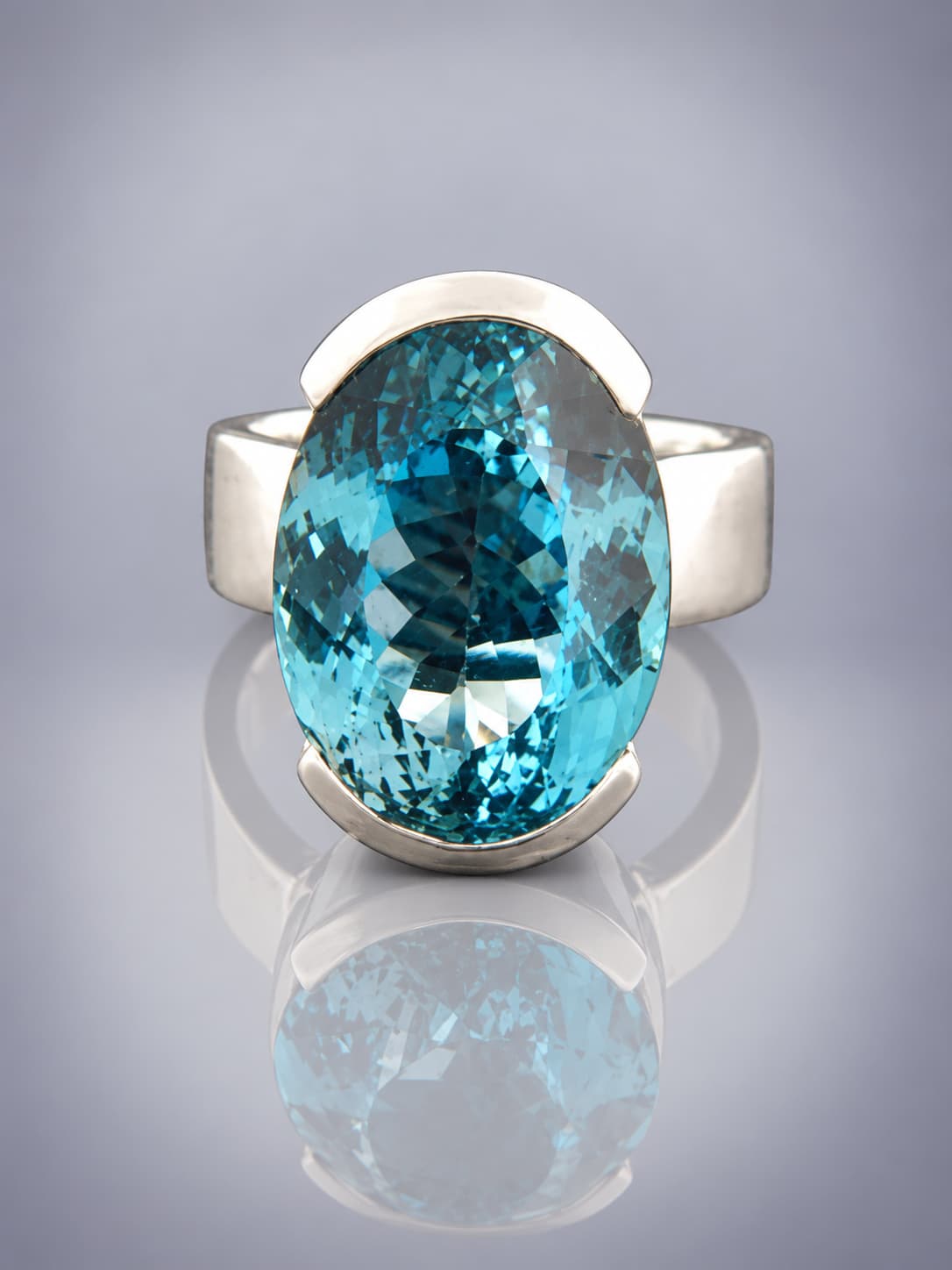 Blue Topaz Ring - Sterling Silver