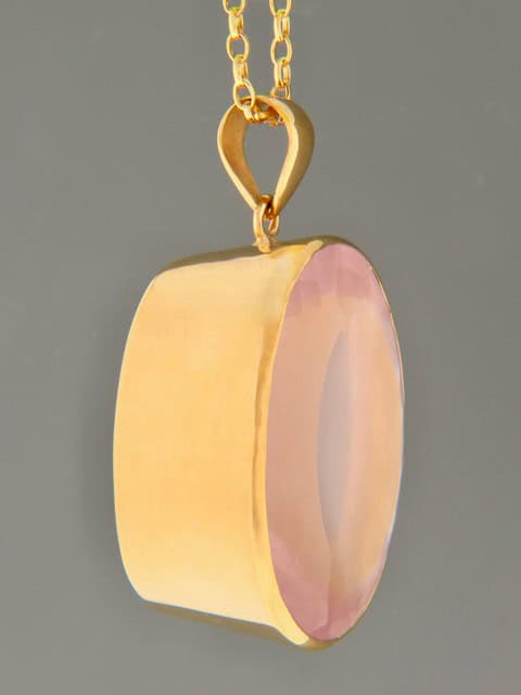 Rose Quartz Pendant - Gold Vermeil