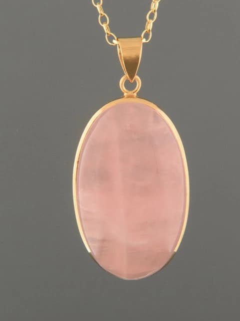 Rose Quartz Pendant - Gold Vermeil