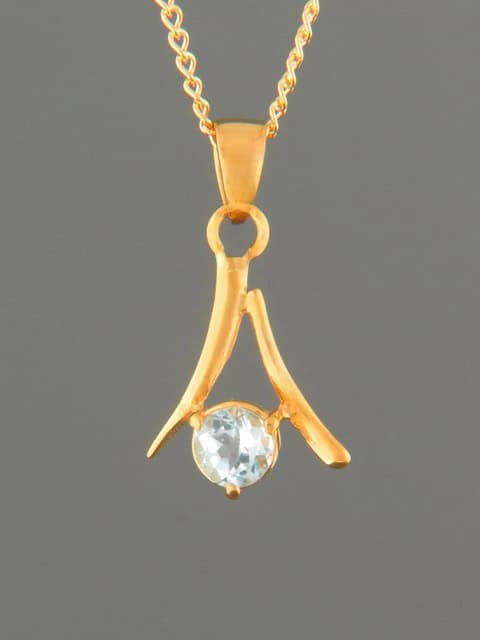 Blue Topaz Pendant - Gold Vermeil
