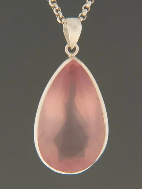 Rose Quartz Pendant - Sterling Silver