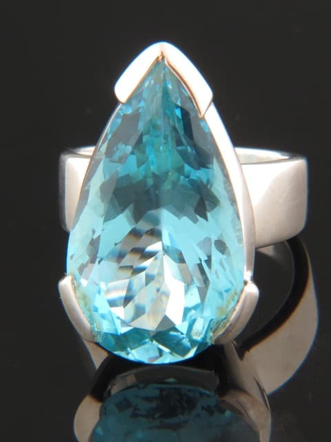 Blue Topaz Ring - Sterling Silver