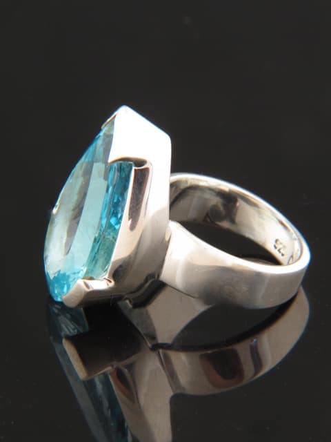 Blue Topaz Ring - Sterling Silver