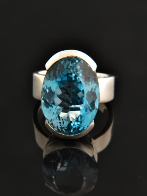 Blue Topaz Ring - Sterling Silver