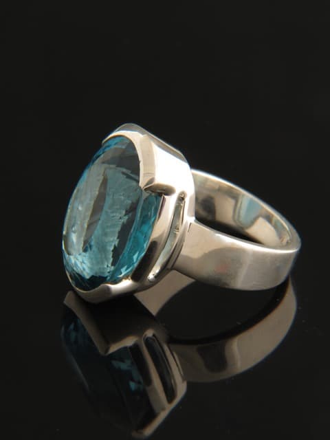 Blue Topaz Ring - Sterling Silver
