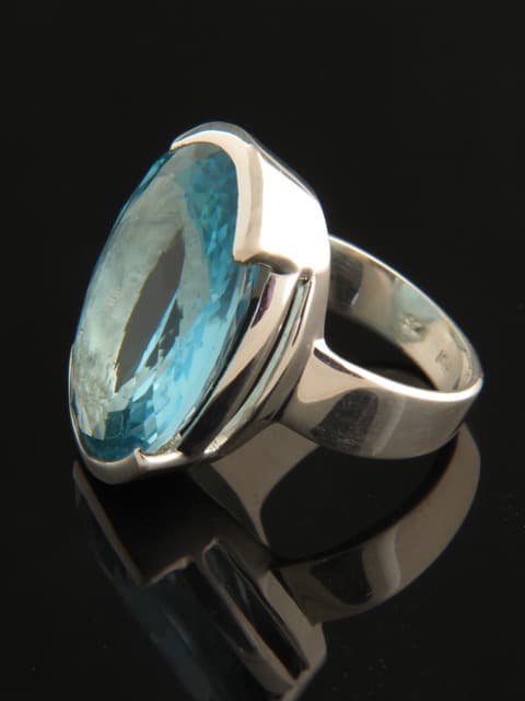 Blue Topaz Ring - Sterling Silver