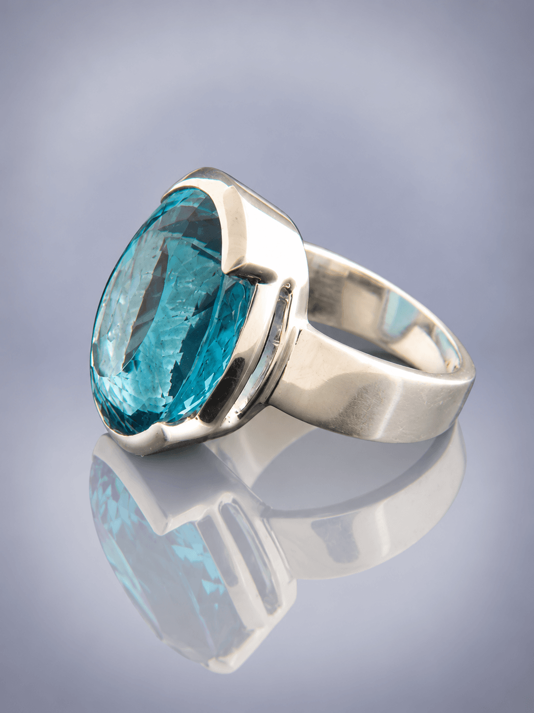 Blue Topaz Ring -Sterling Silver