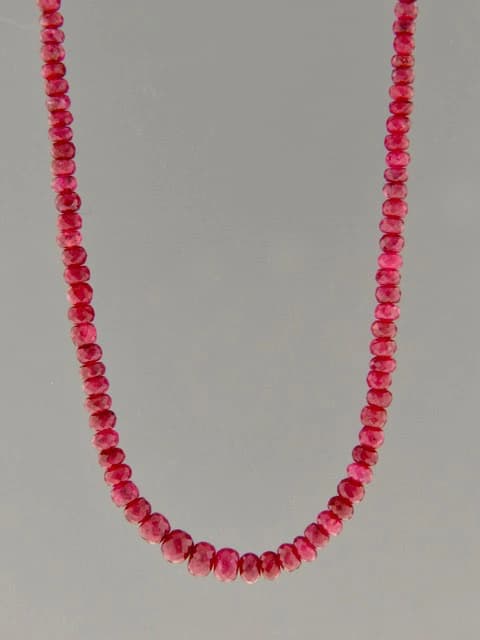 Ruby Necklace - faceted roundels