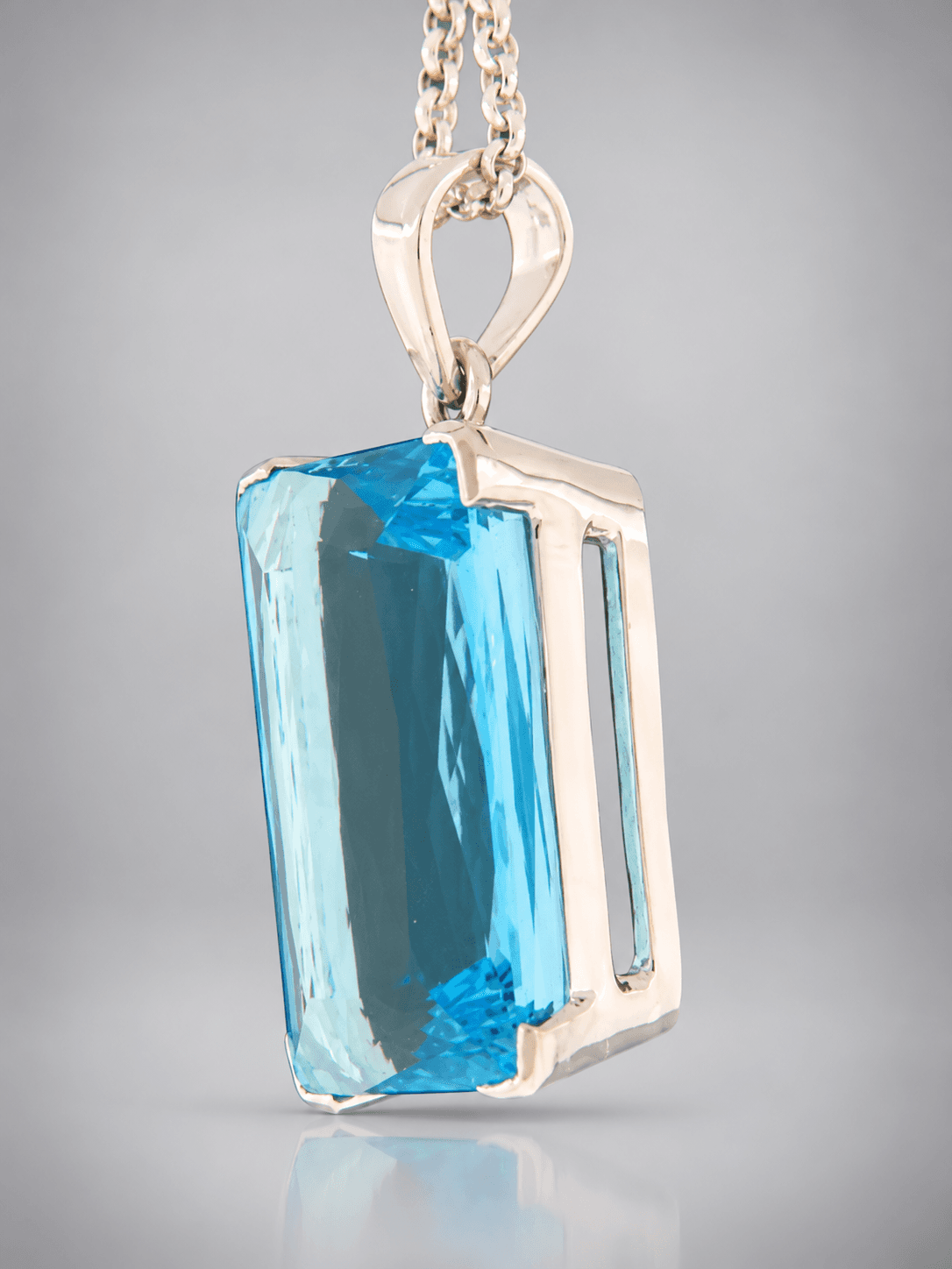 Blue Topaz Pendant - Sterling Silver