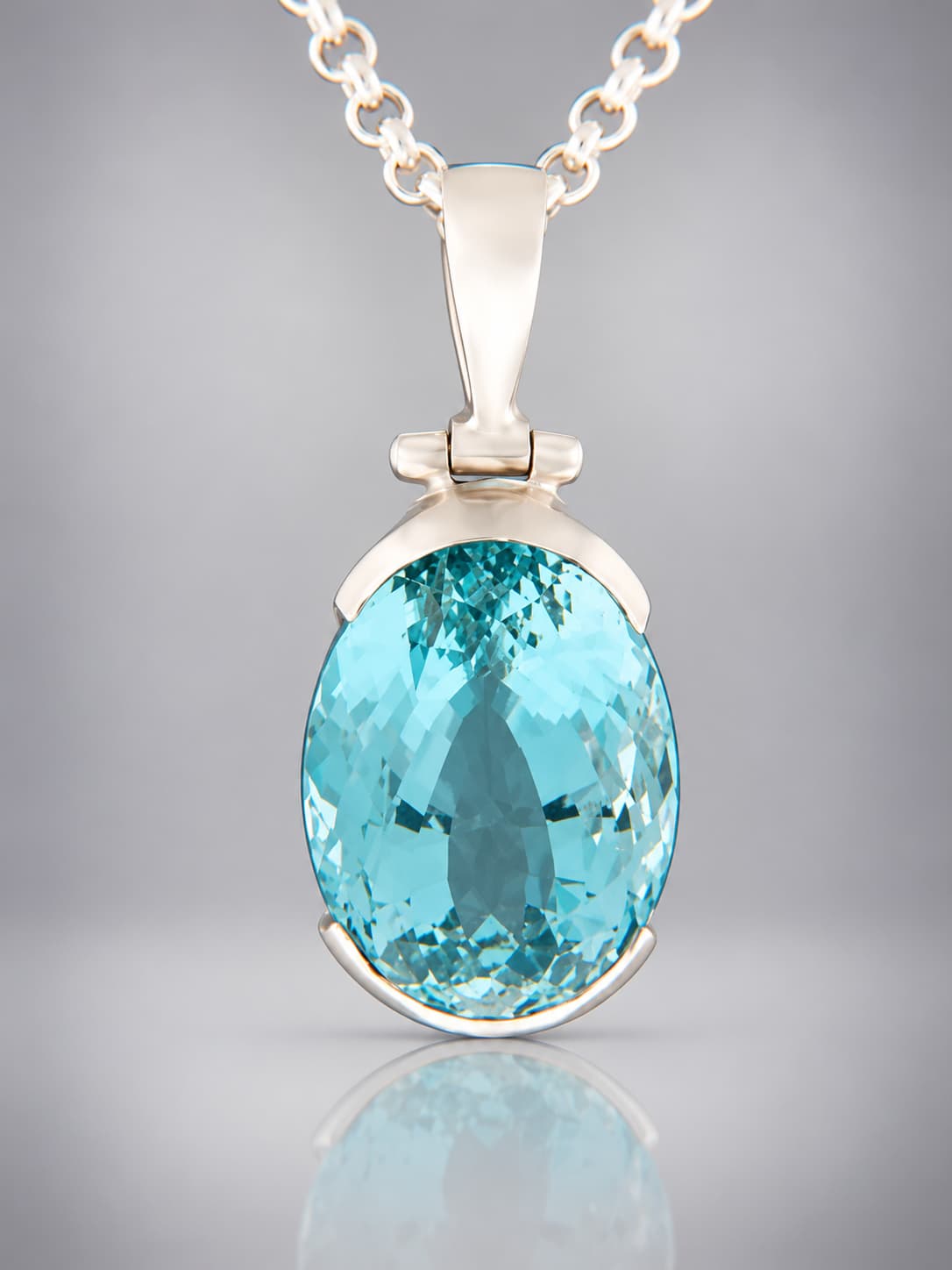 Blue Topaz Pendant - Sterling Silver