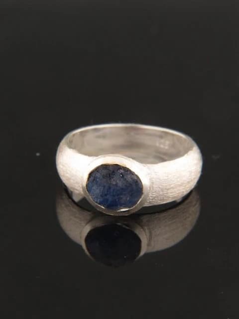 Raw Sapphire Ring - Sterling Silver
