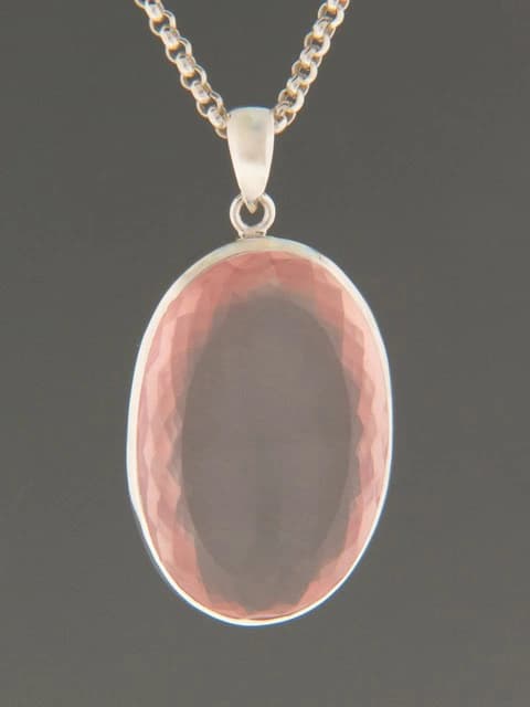 Rose Quartz Pendant - Sterling Silver