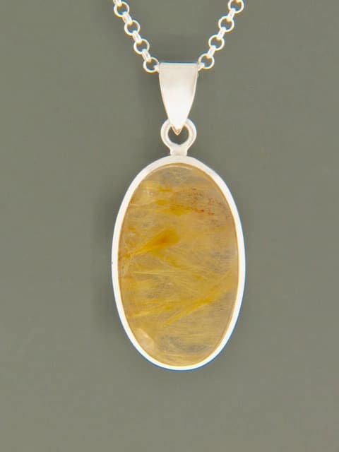 Rutile Quartz Pendant - Sterling Silver