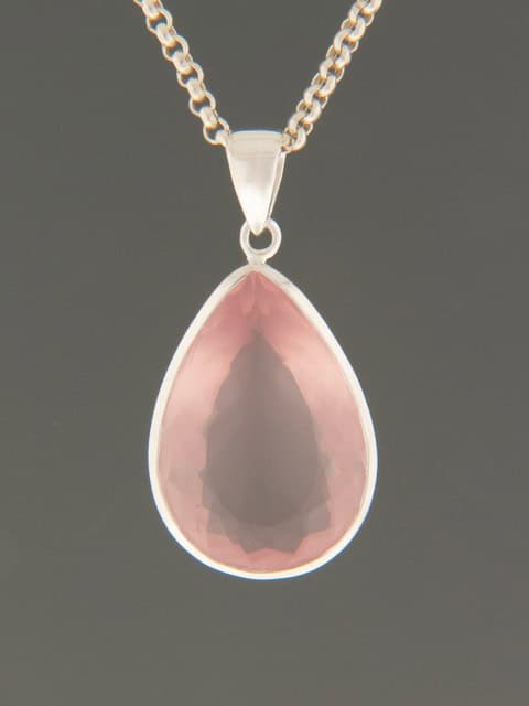 Rose Quartz Pendant - Sterling Silver