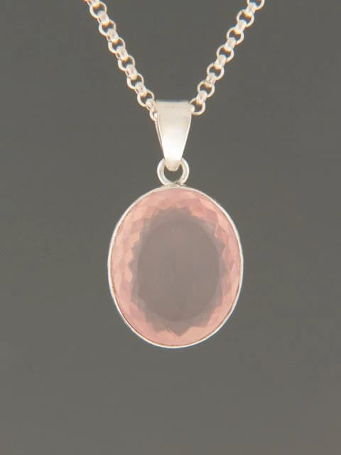 Rose Quartz Pendant - Sterling Silver