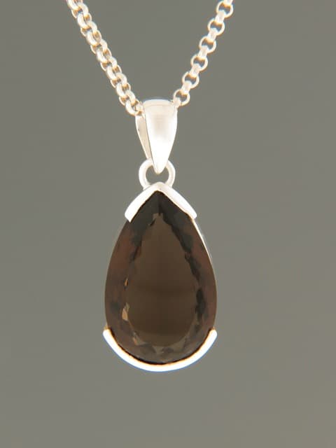 Smokey Quartz Pendant - Sterling Silver