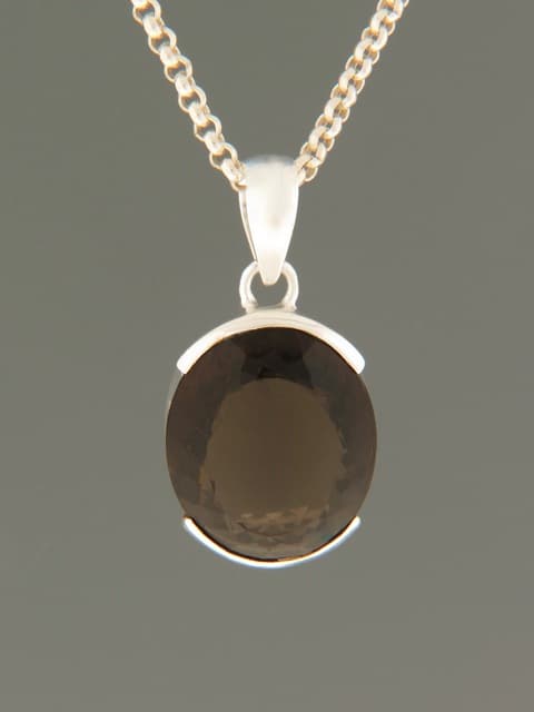 Smokey Quartz Pendant - Sterling Silver