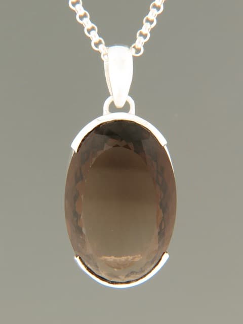 Smokey Quartz Pendant - Sterling Silver