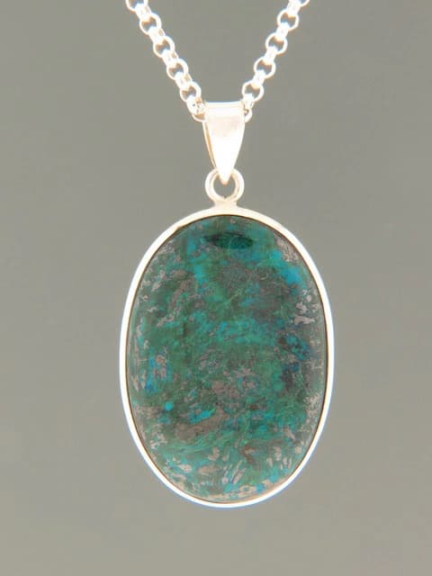 Chrysocolla Pendant - Sterling Silver