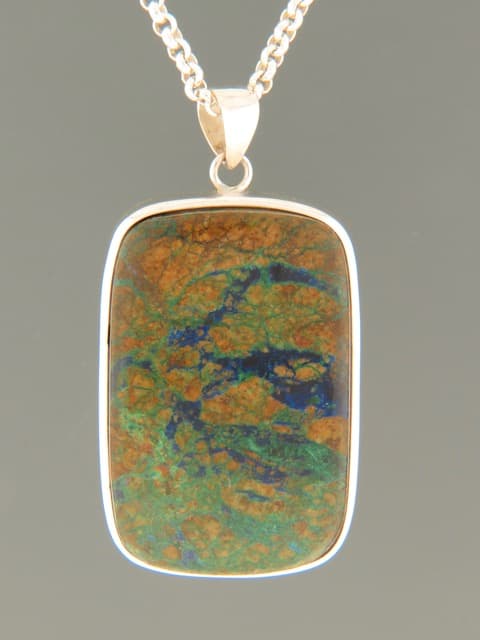 Azurite & Malachite Pendant - Sterling Silver
