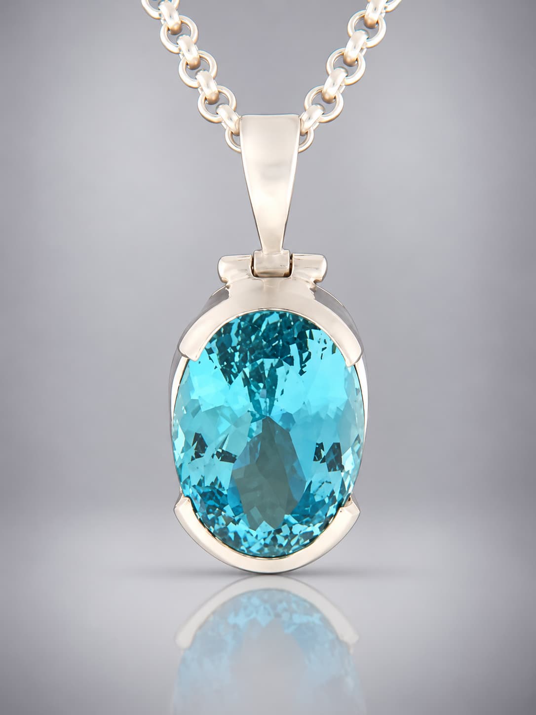 Blue Topaz Pendant - Sterling Silver