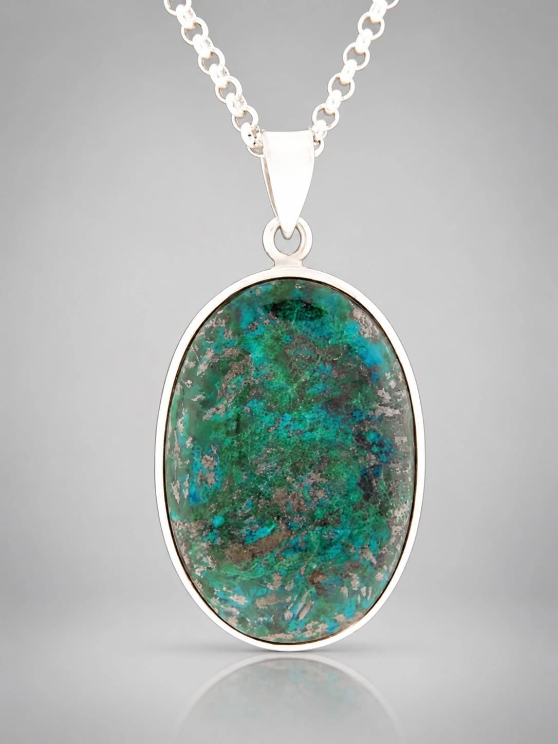 Chrysocolla Sterling Silver Pendant