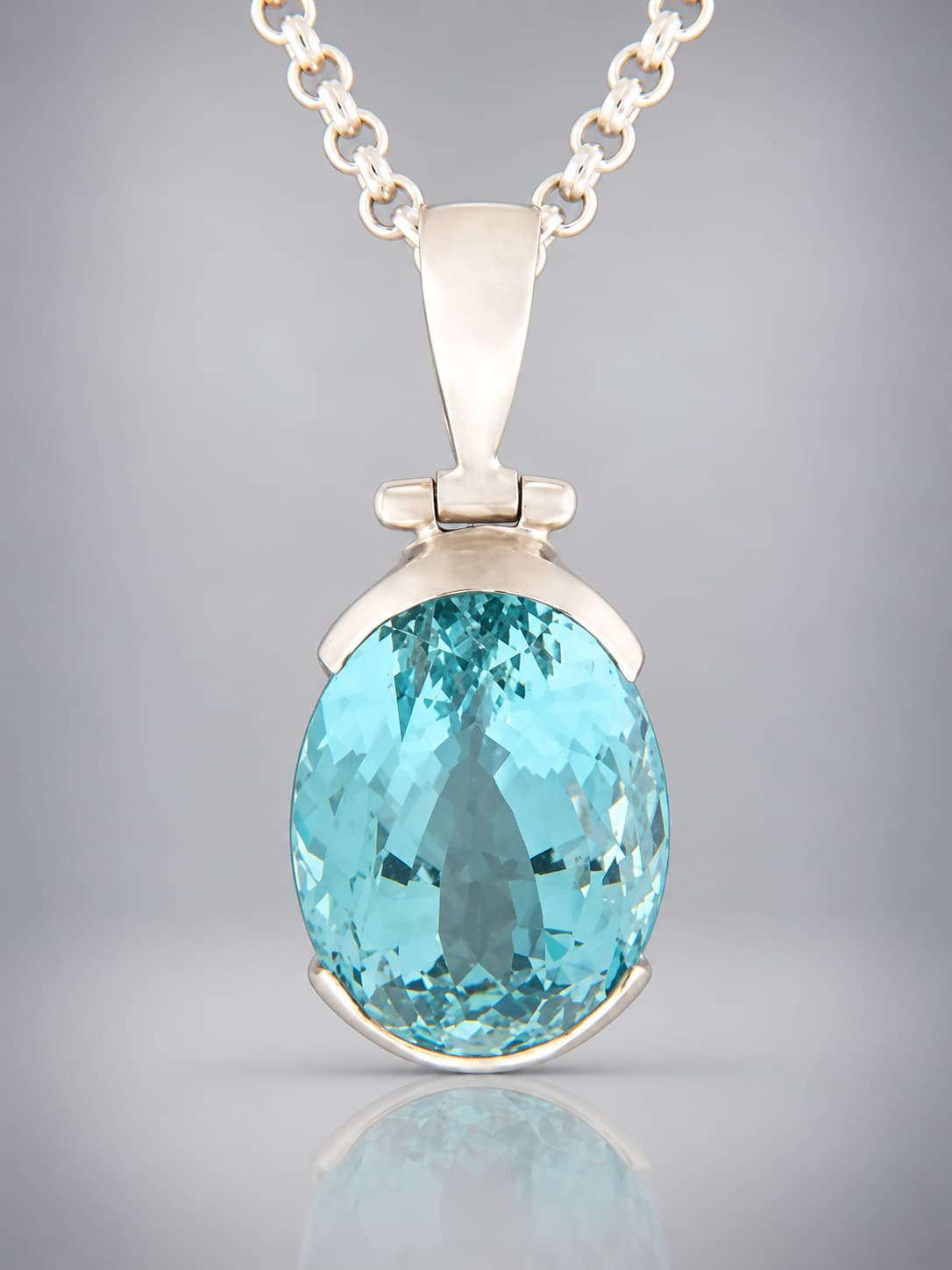 Blue Topaz Pendant - Sterling Silver