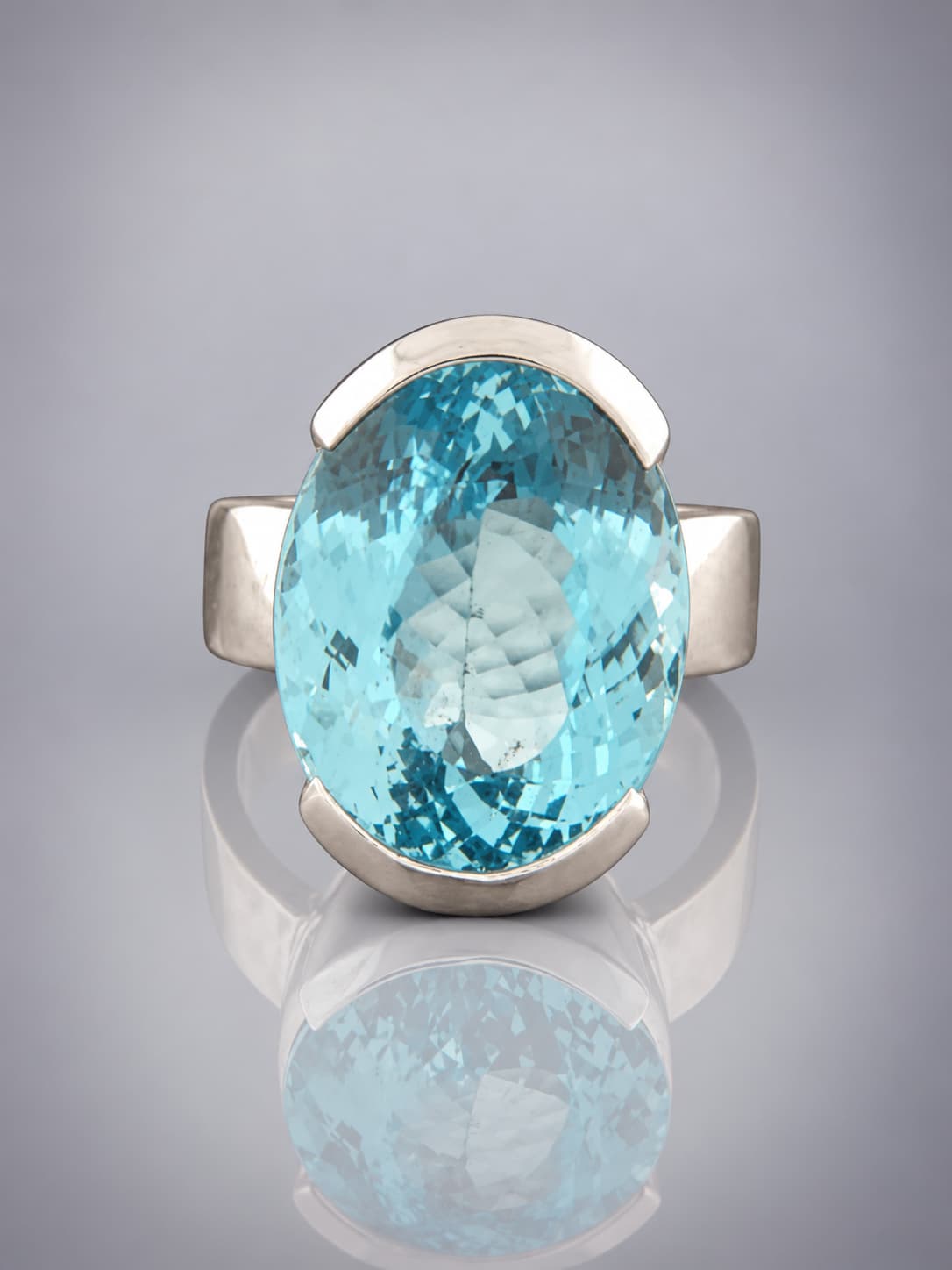 Blue Topaz Ring - Sterling Silver