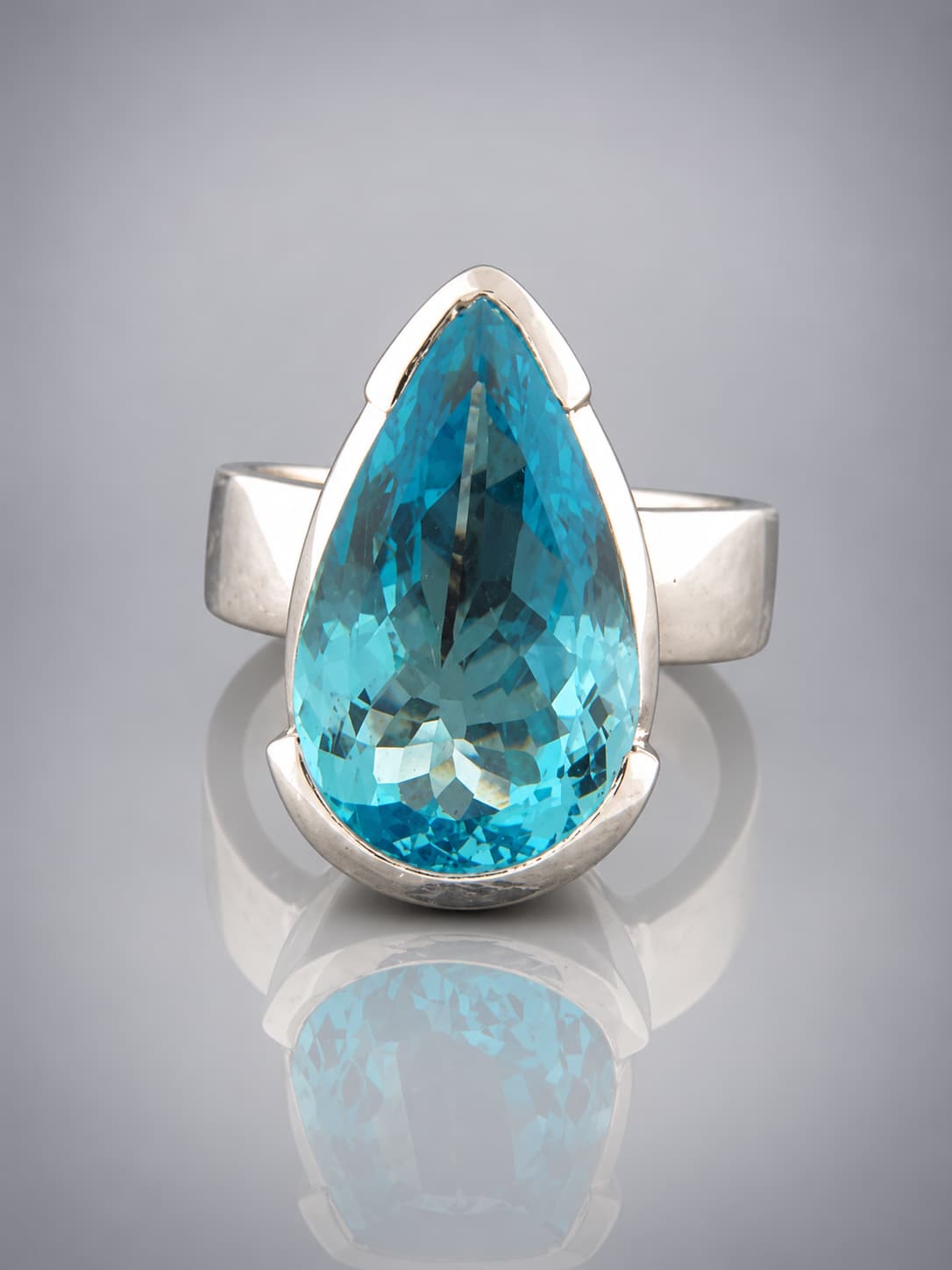 Blue Topaz Ring - Sterling Silver