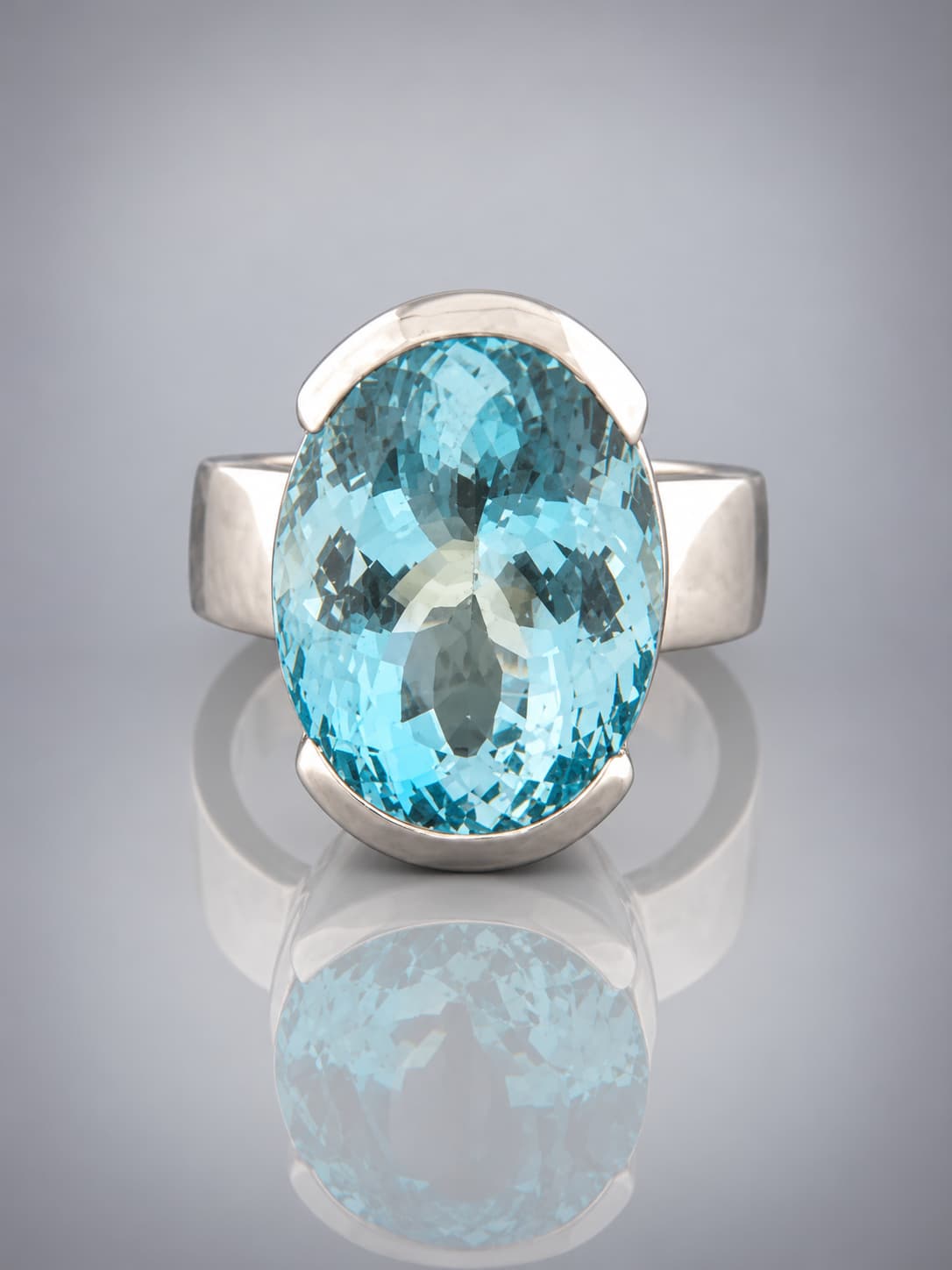 Blue Topaz Ring - Sterling Silver