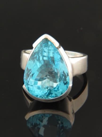 Blue Topaz Ring - Sterling Silver