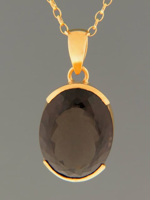 Smokey Quartz Pendant - Gold Vermeil