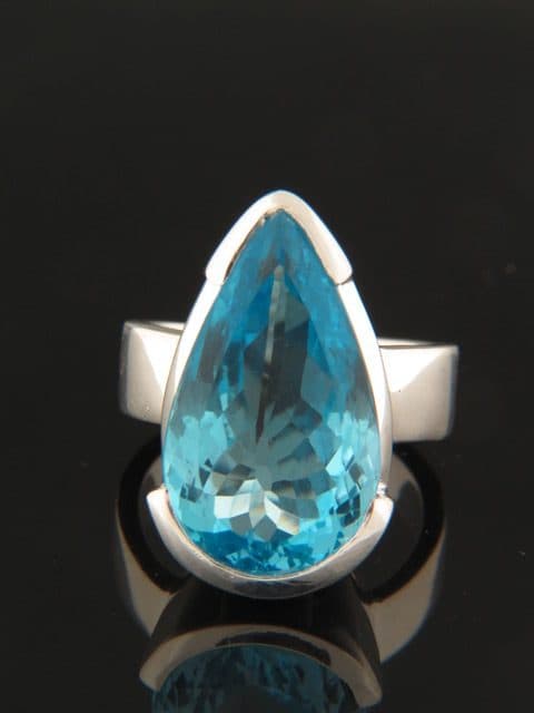 Blue Topaz Ring - Sterling Silver